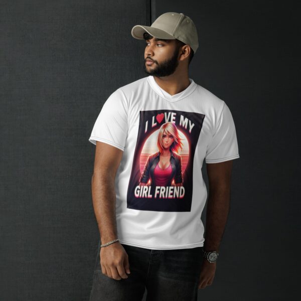 I Love My Gril Friend Unisex Sports Jersey - Recycled - Image 3