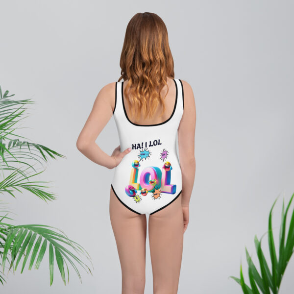 Ha! I LOL Youth Swimsuit - Black Thread - Image 5