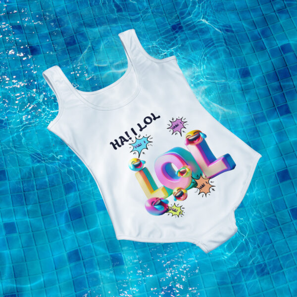 Ha! I LOL Youth Swimsuit - White Thread - Image 4