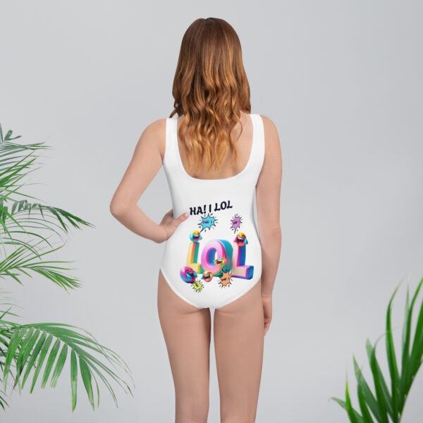 Ha! I LOL Youth Swimsuit - White Thread - Image 6