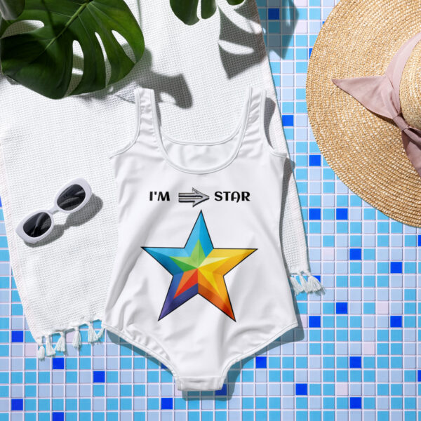 I'M Star Youth Swimsuit - White Thread - Image 3