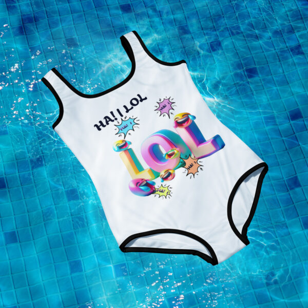 Ha! I LOL Youth Swimsuit - Black Thread - Image 3