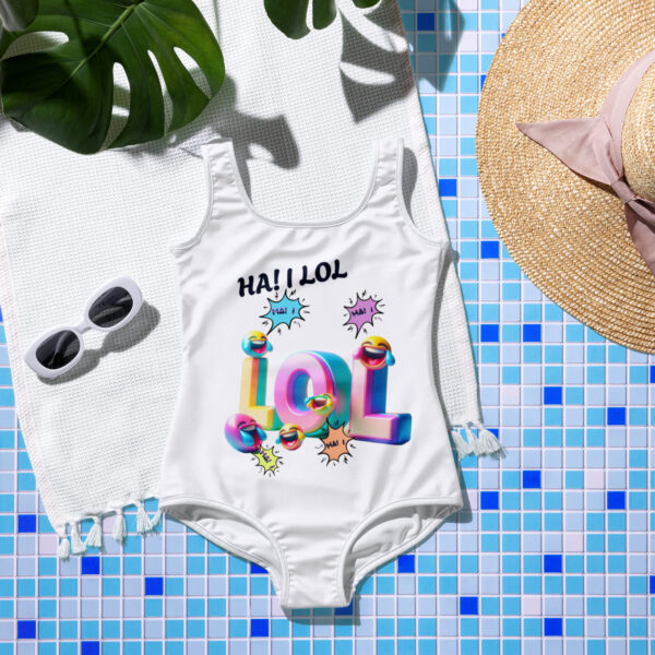 Ha! I LOL Youth Swimsuit - White Thread - Image 5