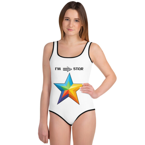 I'M Star Youth Swimsuit - Black Thread - Image 3