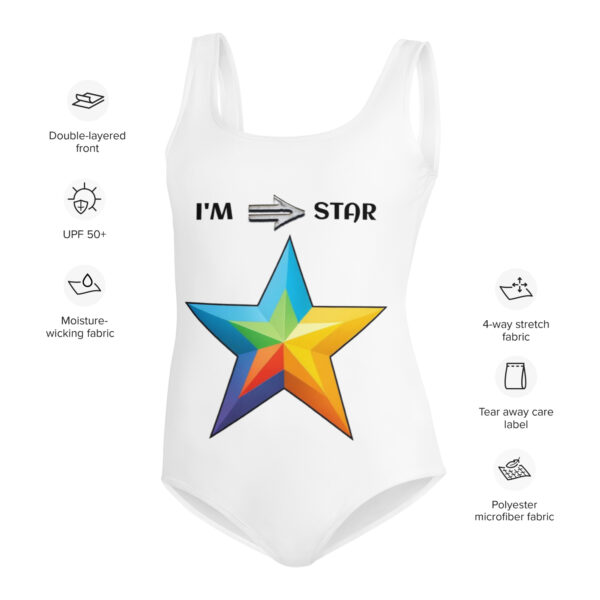 I'M Star Youth Swimsuit - White Thread - Image 5