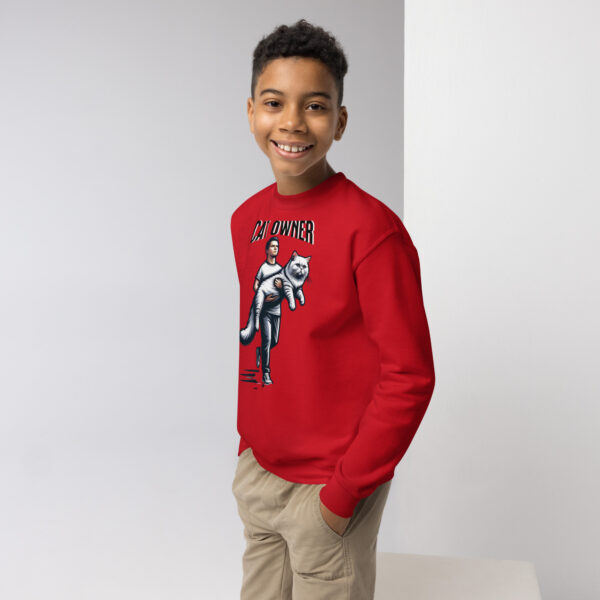 Cat Owner Youth Crewneck Sweatshirt - Image 2