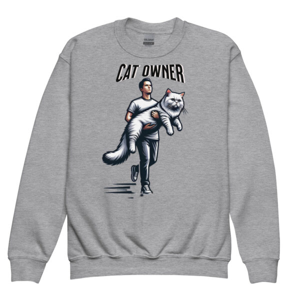 Cat Owner Youth Crewneck Sweatshirt - Image 6