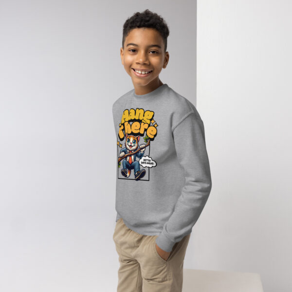 Hang In There Better Days Ahead Youth Crewneck Sweatshirt - Image 2