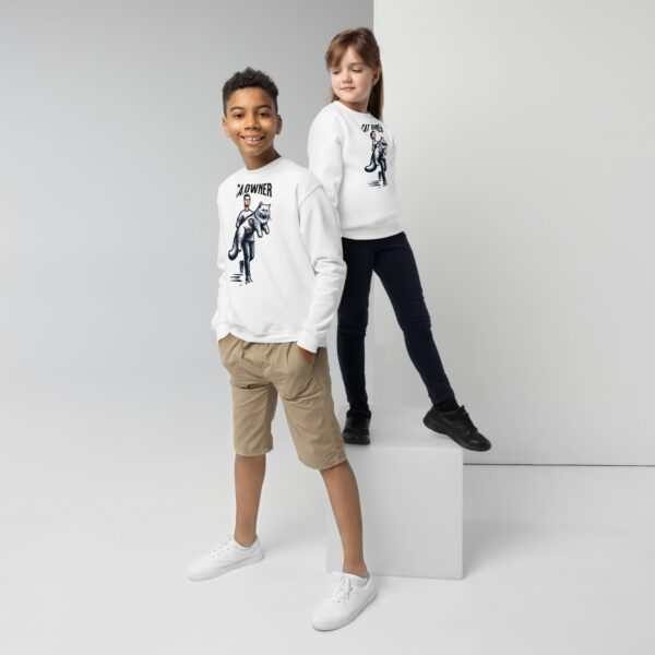 Cat Owner Youth Crewneck Sweatshirt - Image 9