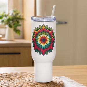 HandFlower Travel Mug With A Handle